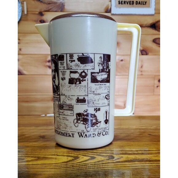 Vintage Montgomery Ward & Co. Tan and Brown 2 Quart Pitcher Advertising Catalog - Picture 3 of 13